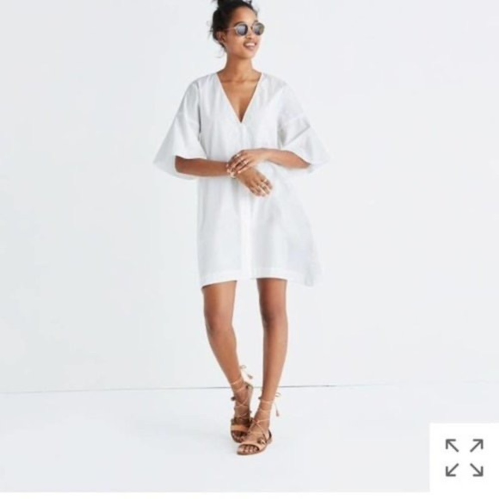 Madewell 100% Cotton Bell Sleeve Button Down Shift Dress